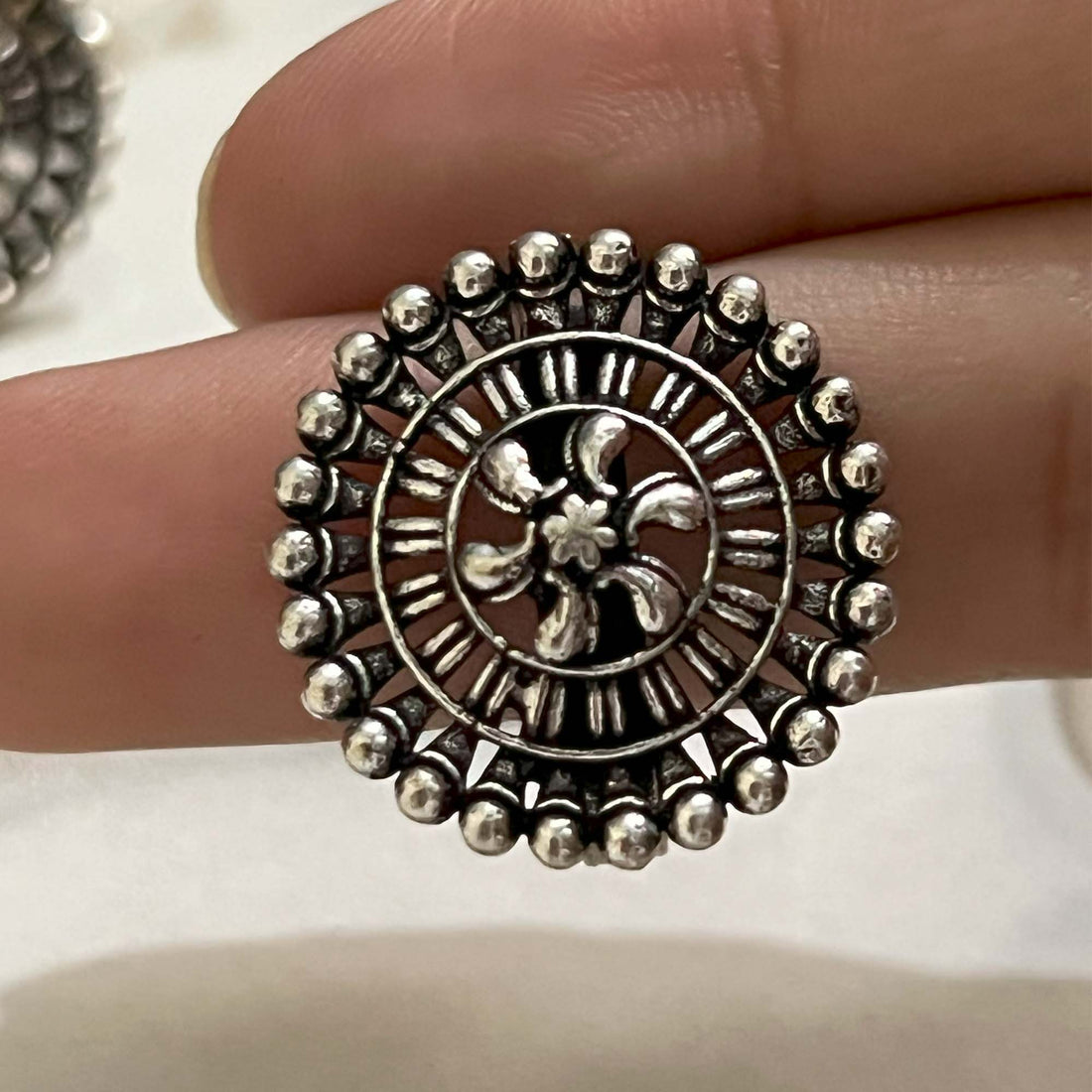 Afghani Oxidised Adjustable Ring